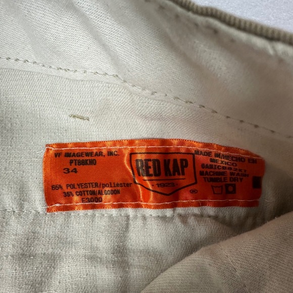 Red Kap Pants Men's 34 Khaki Cargo Work Tan Twill Industrial Outdoors - Picture 3 of 10